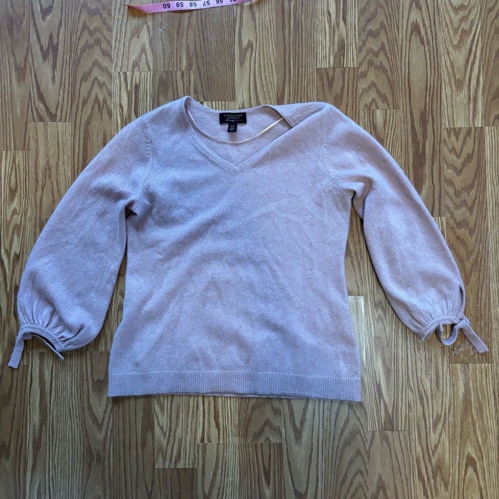 Pink Cashmere Sweater Small Petite Romantic Cottagecore Soft Girl Feminine Clean - Picture 6 of 11